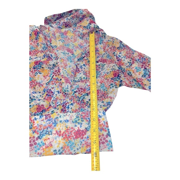 ZARA Floral Chiffon Boho Crop Top Size X-Small floral colorful Summer top - Picture 4 of 9